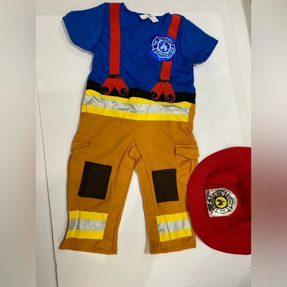 NEW🔥FIREMAN COSTUME🔥👩‍🚒6-12 MO INFANT 👩‍🚒🔥PARTY CITY
